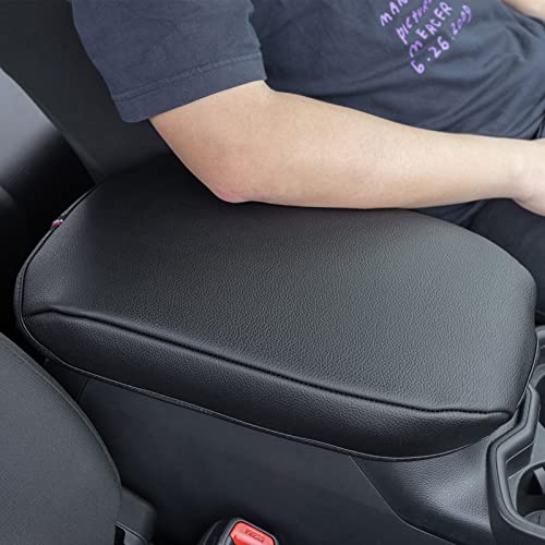 JDMCAR Center Console Armrest Cushion for 2025 Toyota RAV4 Accessories 2024 2023 2022 2021 2020 2019 Leather Middle Console Lid Cover Pad Protector Elbow Arm Rest Covering Car-(Black) - color: Cushion-Black