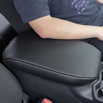 JDMCAR Center Console Armrest Cushion for 2025 Toyota RAV4 Accessories 2024 2023 2022 2021 2020 2019 Leather Middle Console Lid Cover Pad Protector Elbow Arm Rest Covering Car-(Black) - color: Cushion-Black