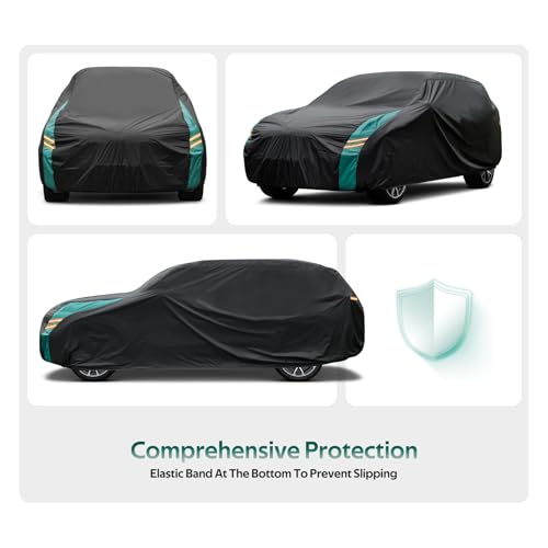 SUV Car Covers Waterproof All Weather, Universal Fit for BMW X5, Toyota Highlander, Ford Explorer, Jeep Grand Cherokee, Honda Pilot, etc. Rain Winter Sun Protection. (Length: 191"-201") - size: 2 Fit SUV-Length (191" To 201")