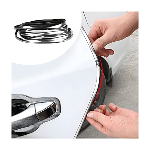Blilo Car Door Edge Guards, 16Ft U Shape Door Edge Trim, Rubber Molding Auto Door Edge Seal Protector, Anti-Collision Vehicle Protection Accessories Universal for SUV, Truck, Van (Silver) - color: Silver