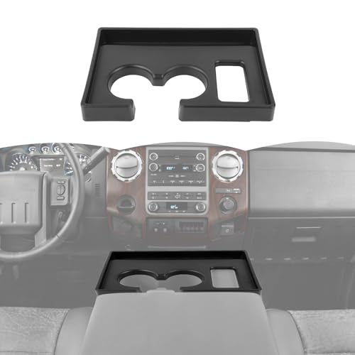 RT-TCZ Front Cup Holder Storage Box Tray Organizer Interior Accessories for Ford F250/F350/F450/F550 2008-2016 - size: 2008-2016