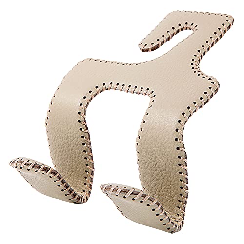 AMVOYOA 【2021 Upgraded】 Car Purse Hook, 2 in 1 Car Seat Headrest Hooks Durable Hanger Storage Holder Leather Organizer for Hanging Grocery Bags, 1 Pack, Beige - color: Beige, size: 1 Pack