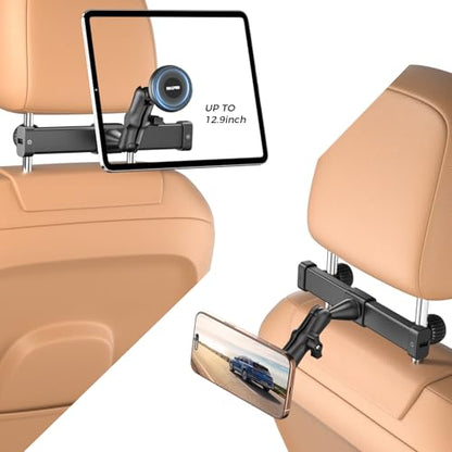 OHLPRO Tablet Holder for Car Headrest,360°Adjustable Magnetic Tablet Mount for Car Backseat,Gifts Road Trip Essentials for Kids,Fits for 5-13" Device Like iPad Pro, Air, Mini, Galaxy, Fire - style: Magnetic Adjustable Arm