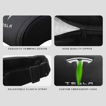 Car Headrest Neck Pillow Support Ergonomic, with Valve Stem Covers Accessory for Driving Seat Fatigue Relief Compatible with Model S X 3 Y & Cybertruck - 2 Pieces - color: A. Black Ver. 4