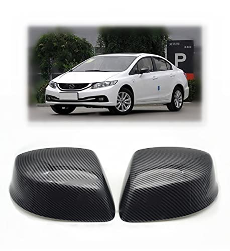 for Hon-da Civic 2012-2013 Carbon Fiber Side Mirror Cover Caps - Direct Replacement Style