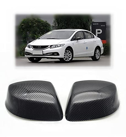 for Hon-da Civic 2012-2013 Carbon Fiber Side Mirror Cover Caps - Direct Replacement Style