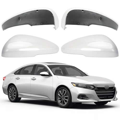 Driver & Passenger Side Mirror Cover Replacement for Honda Accord 2018 2019 2020 2021 2022 - Left & Right Side Mirror Covers, Rear View Mirror Cap Accessories White, With Lamp - color: White-With Lamp, size: Driver and Passenger Side (Left and Right)