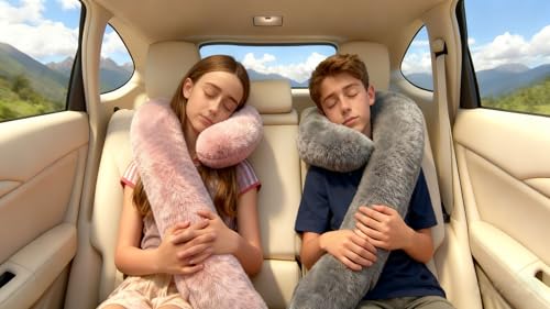 Long-Distance Travel Neck Pillow Car Sleep Aid Pillow, Home/Office Lumbar Pillow, Ergonomic Wrap-Around Neck Pillow, Neck Support for Adults and Children, Multifunctional Travel Pillow - color: Pink