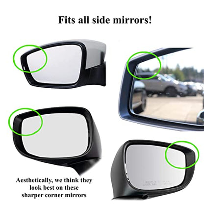 "Rhombus 4000" Car Blind Spot Mirror by Safe View Company - Change Lanes w Confidence, Frameless HD Convex Glass, Seamlessly Contours to Rear View Side Mirrors, Peel & Stick (2Pack) - size: Rhombu-saurus