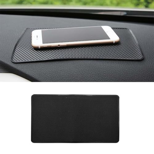 Car Dashboard Anti-Slip Silicone Pad, 10'' x 6'' Black Grid Sticky Adhesive Mat, Car Grasping Pad, Multifunctional Gripping Mat for Phones, Keys, Sunglasses, Coin, Electronic Devices (27×15 CM) - size: 10.6'' x 5.9''