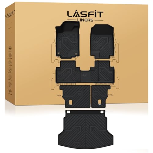 LASFIT Full Set Floor Mats for Honda CR-V 2012-2016 EX & LX & SE, All Weather TPE Custom Fit Floor Liners 1st & 2nd Row & Seat Back Mat & Cargo Mat (Not Fit EX-L & Touring) - style: 2）For Honda CR-V | 2012-2016 | Full Set with Seat Back Mat