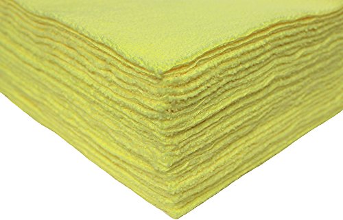 Detailer's Preference Premium Edgeless Microfiber Towels, 350 GSM, Ultra Soft, Lint-Free, Streak-Free, Scratch-Free, Highly Absorbent, for Auto, Home, and Detailing,16x16, 12-Pack, Yellow - color: Yellow