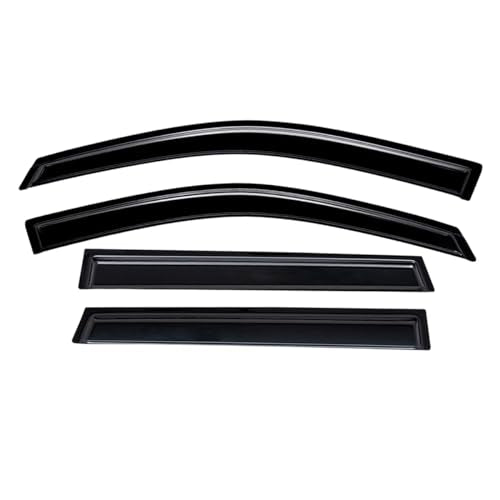 Lightronic Extra Durable Outside-Mount Auto Vent Window Visor, Fits 2010-2017 GMC Terrain, UV Protection Rain Guard, Original Wind Deflector, No-Drill Easy Install, Dark Smoke, 4-Pcs - size: Outside Mount