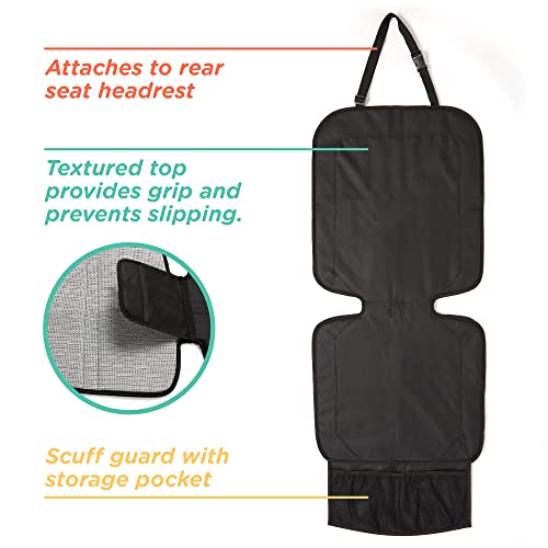 Nuby Deluxe Car Seat Protector, Black Mat for use Under Child's Car Seat