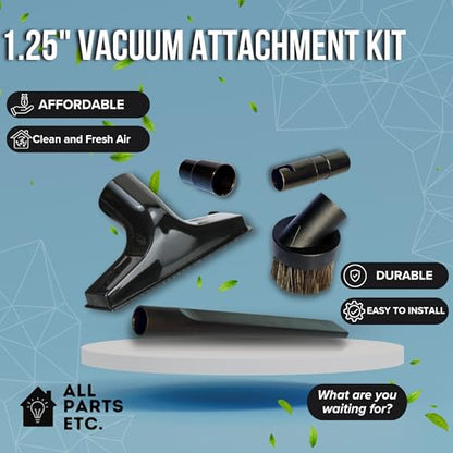 Attachments for 1.25" Vacuum Cleaner – Dust Brush, Crevice, Upholstery Tool & 2 Adapter - fits 1.5" & 1.375" Compatible with Kirby, Shark, Hoover, Oreck, Bissell, Eureka, Rainbow - color: 4-Pack