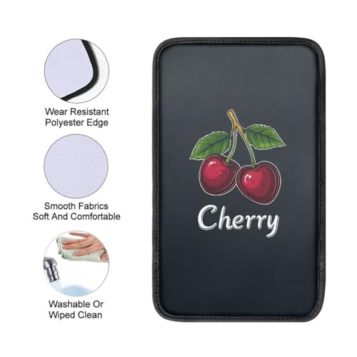 Dreaweet Car Center Console Cover Cute Cherry Car Accessories Arm Rest Cover Pad Comfort Anti-Scratch Middle Console Cover Universal Fits for SUV Trucks Sedan - color: Cherry