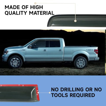 Rain Guards Window Visors Fit for 2009-2014 Ford F150 SuperCrew Cab Truck, Outside Mount Sun Shade Window Vent Deflectors,Smoke Tinted Side Window Vent Visors 2010 2011 2012 2013 - size: For 2009-2014 F150 SuperCrew