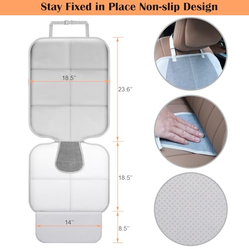 Meolsaek Car Seat Protector, Non-Slip Backing Will Not Leave Imprint, Waterproof Thicker Car Seat Cover for SUV, Sedan, Truck, Leather Car Seat Cushion (Gray 1pc) - color: Gray 1pc