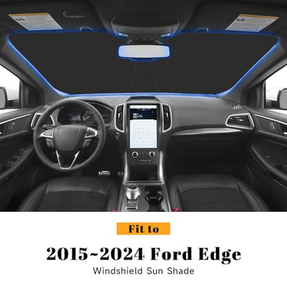 Car Windshield Sun Shade for Ford 2015-2024 Edge Accessories (OEM Design) Reflective Foldable Heat Insulation Sunshade for Ultimate Protection - size: for Ford 2015-2024 Edge