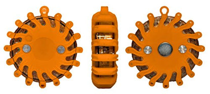 RPF16LM6 CASE OF 6 AMBER RECHARGEABLE 9-FUNCTIONS PORTABLE 16 LED POWER FLARE POWER-MARKERS ROADSIDE EMERGENCY MAGNETIC - color: AMBER
