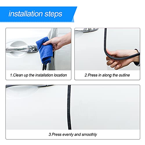 XINLIYA Universal Car Door Edge Guards, 16Ft Rubber Seal Protector U Shape Trim for Most Cars, Aluminum Boat Edge Protection (Black) - color: Black
