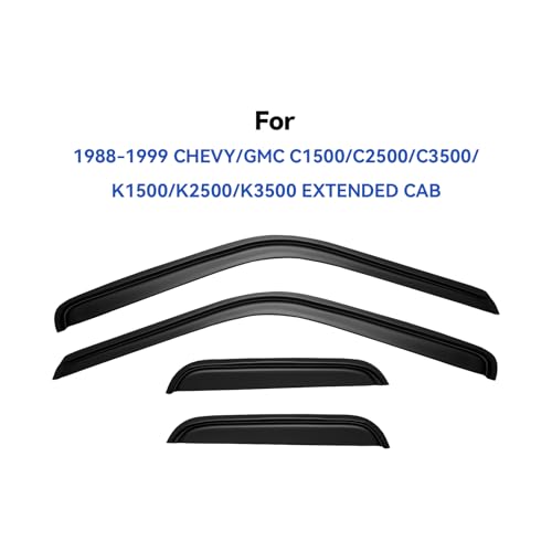 Window Visors Rain Guards for 1988-1999 Chevy/GMC C1500/ C2500/C3500/ K1500/ K2500/ K3500 Extended Cab, Out-Channel Window Vent Wind Deflectors Visors Shades - size: 1988-1999 Chevy/GMC C/K Extended Cab