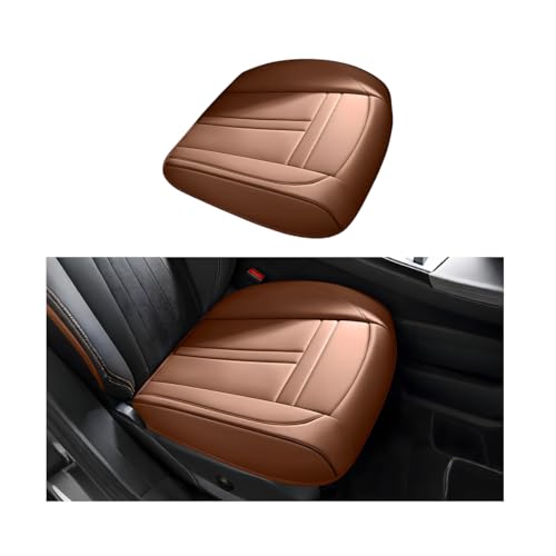 Car Front Seat Covers, Leather Anti-Slip Vehicle Front Seat Protection Full Wrap, Waterproof Driver Automotive Bottom Cushion Pad Mat Accessories, Universal for SUV, Sedan, Truck (Coffee) - color: Coffee