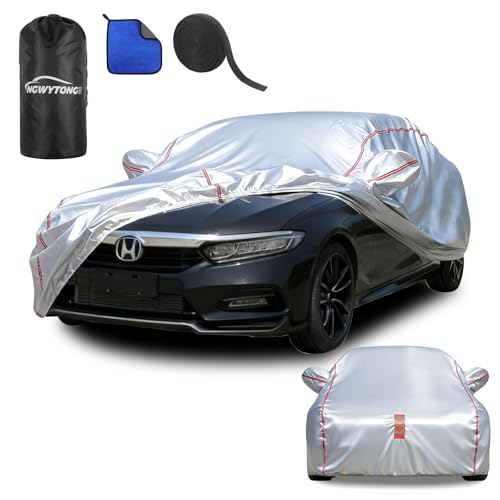 Car Cover Waterproof All Weather for Honda Accord 2002-2025,All-Around Fastening and 4 Upgrades, 30s Quick-Install for Car Cover - size: 4 (for Honda Accord)