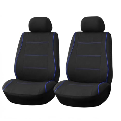Car Front Seat Covers Only, Waterproof Anti Slip Vehicles Low Back Piping Seat Protectors, Breathable Auto Interior Chair Protection Accessories, Universal for SUV, Truck, RV (Blue) - color: Blue