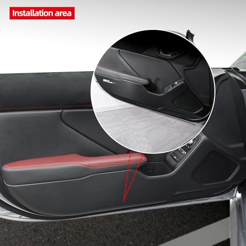 BETTERHUMZ Car Door Anti Kick Pad Cover Trim Compatible with Toyota GR86 for Subaru BRZ 2021 2022 2023 2024 2025 Carbon Fiber Leather Protective Sticker Interior Accessories