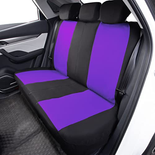 Flying Banner Rear Bench car seat Covers car seat Protectors Split 40/60 50/50 60/40 (Black & Purple, Value) - color: Black & Purple, size: Value