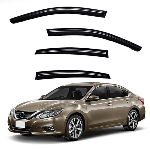 Window Visors Rain Guards fits 2013-2018 Altima, Out-Channel Window Wind Deflectors Vent Shades Accessories, Dark Smoke 4 Pcs, 2014 2015 2016 2017 - size: 2013-2018 Altima