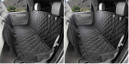 4Knines Dog Backseat Cover with Hammock for Cars, SUVs, and Trucks – Waterproof Layers, Nonslip Seat Protector, Durable Nylon Clips, K9 Shield with Heavy Duty Thread, (Regular, Black) (Pack of 2) - color: Black, size: Regular (Pack of 2)