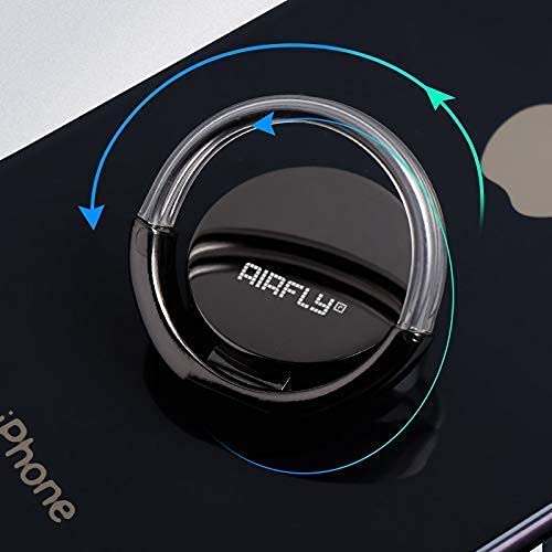 AirFly Phone Finger Ring Holder, 4 in 1, Universal Metal Phone Ring, Table Stand Kickstand, Car Vent Mount, Finger Grip Compatible All Smartphones (Rose Ring) - size: Rose Ring