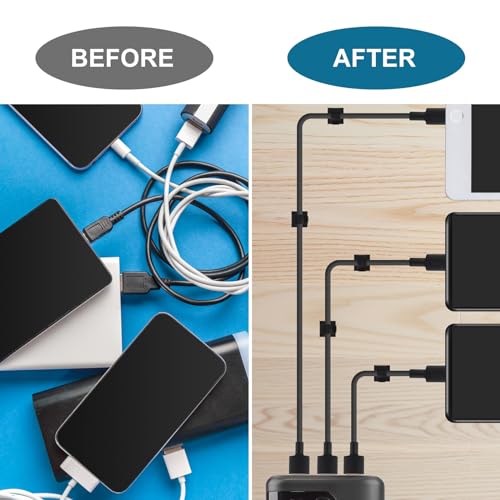 LinkDocs 30 Pieces Adhesive Cable Clips Wire Clips Cable Wire Management Wire Cable Holder Clamps Cable Tie Holder for Car, Office and Home - color: Black
