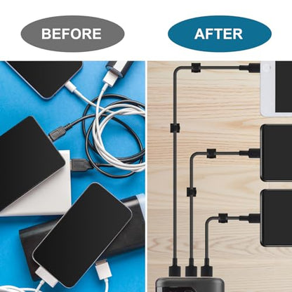 LinkDocs 30 Pieces Adhesive Cable Clips Wire Clips Cable Wire Management Wire Cable Holder Clamps Cable Tie Holder for Car, Office and Home - color: Black