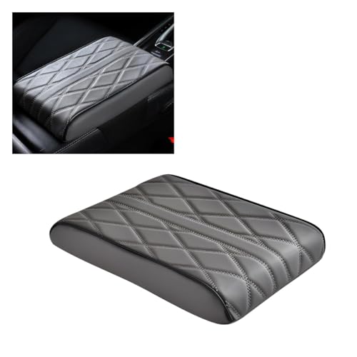 Car Center Console Cover Pad, Leather Auto Console Arm Rest Cover, Waterproof Car Armrest Seat Box Cushion Protector, Memory Foam Armrest Pillow for Most Cars - color: Gray