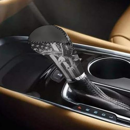 KEIAHUAN 2 Pack PCar Gear Shift Knob Cover & Handbrake Cover Breathable Anti-Slip Comfy Gear Shift Covers Universal for Most Cars,Sedans,SUVs, American Flag Eagle - color: American Flag Eagle-black