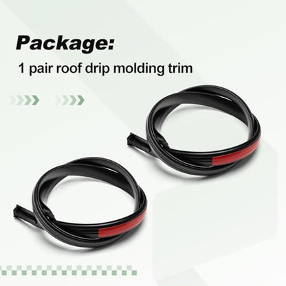 1 Pair Roof Drip Molding Trim Weatherstrip Left and Right Compatible with 2016-2023 Toyota Tacoma Double CAB Replace 75552-04080 75552-04081 75552-04082 75551-04080 75551-04081 75551-04082