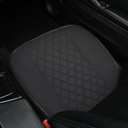 West Llama Linen Front Car Seat Cover Protector Anti-Slip Bottom Seat Cover Fits 95% of Vehicles,Wrapping Around The Bottom,Diamond Pattern(Black-1Pcs) - color: Diamond Pattern-Black, size: 1pc