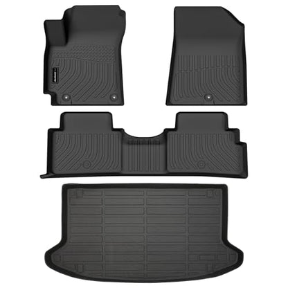 Auxko All Weather Floor Mats Cargo Mat Fit for Kia Soul 2026 2025 2024 2023 2022 2021 2020(Only for Upper Deck,Without Subwoofer) Soul Accessories All Season Guard Odorless Anti-Slip Liner Black - size: soul|2020-2026|floor + cargo mats