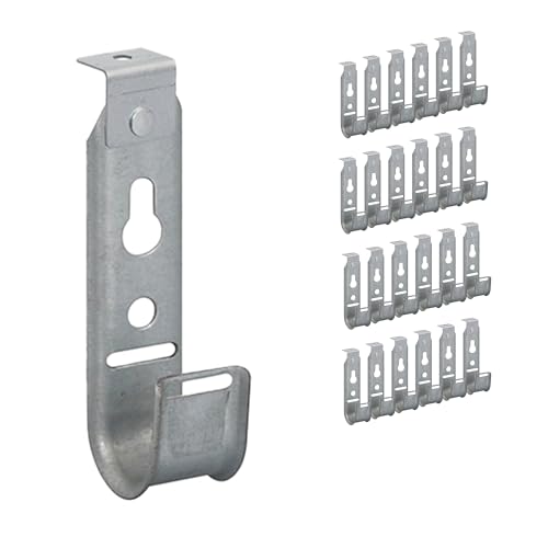 ICC Ceiling Mount J Hook 3/4” Without Retainer Clip - Galvanized Steel Cable Management Hooks for Hanging Cable - Rust-Resistant, EIA and TIA Compliant - 3/4 Inch 25 Pack - size: 3/4 in, style: Ceiling Mount