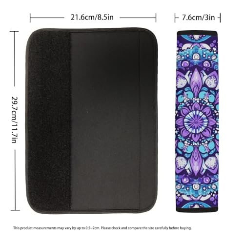 Universal Car Seat Belt Pads Cover,Purpe Mandala Seat Belt Shoulder Strap Covers Harness Pad for Car/Bag,Soft Comfort Helps Protect You Neck and Shoulder from The Seat Belt Rubbing(2 Pack) - color: Purple Mandala