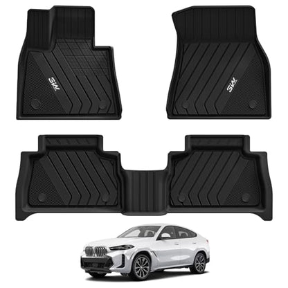 3W BMW X6 Floor Mats Fit for 2020 2021 2022 2023 2024 2025 2026 M/M50i/sDrive40i/xDrive40i G06 All-Weather TPE Floor Liner for BMW X6 1st 2nd Row Full Set Custom Fit Car Liners, Black - style: 4) X6 2020-2026 | Floor Mats