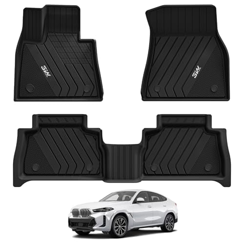 3W BMW X6 Floor Mats Fit for 2020 2021 2022 2023 2024 2025 2026 M/M50i/sDrive40i/xDrive40i G06 All-Weather TPE Floor Liner for BMW X6 1st 2nd Row Full Set Custom Fit Car Liners, Black - style: 4) X6 2020-2026 | Floor Mats