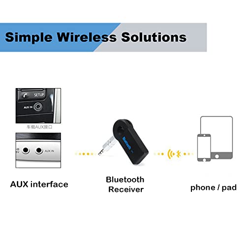 Bluetooth AUX Adapter for Car, Wireless Audio Receiver Portable Hands-Free Car Kits with AUX 3.5mm - color: BT003