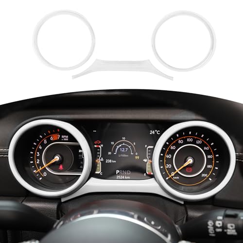 RT-TCZ for Jeep JL Dashboard Instrument Panel Gauges Trim Ring Cover for Jeep Wrangler JL JLU Gladiator JT 2018-2023 White Interior Accessories 3pcs - color: White