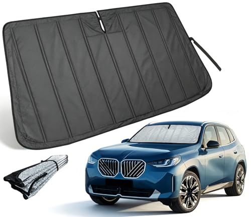 Windshield Sun Shade for BMW X3 2018-2025 | Thicken Accordion Front Window Sunshade Aluminum Reflective UV Protection Shield, Foldable Sun Visor with Storage Bag, Car Accessories - size: For | Thickened BMW X3 2018-2025