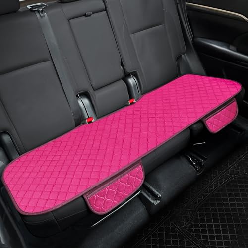 surpassme Comfortable Car Seat Covers Universal Back/Brench Seat Coves for Car Accessories with Storage Pockets, Padded Car Interior Covers for Automotive, SUV, Truck, and Van(Pink) - color: Pink, size: 1 Rear Bench Seat Cover