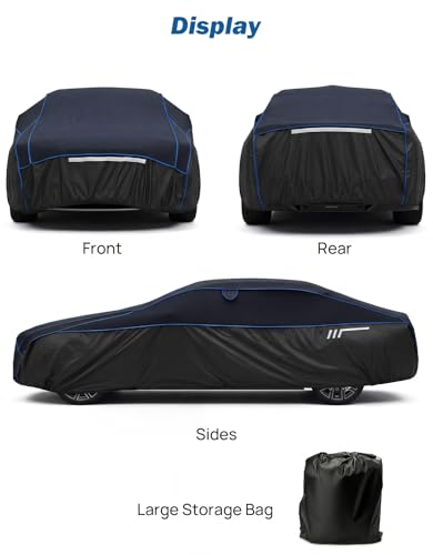 JOYTUTUS Hail Protector Car Cover for Sedan (194-208 inch), Thick EVA Padded Anti-Hail Cover, Waterproof All Weather Hail Protection Car Cover - size: Sedan (194-208 inch)